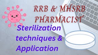 Sterilization techniques for Competitive exams I MHSRB amp RRB Pharmacist [upl. by Gilmer]