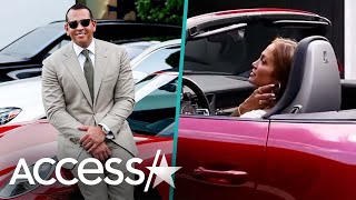 Alex Rodriguez Poses w Porsche He Gave Jennifer Lopez For Her Birthday [upl. by Laurene]