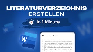 In 1 Minute Zitieren und Literaturverzeichnis in Word  Bachelorthesis [upl. by Jenna450]