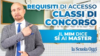 Master per insegnare Requisiti di accesso classi di concorso [upl. by Eatnohs]