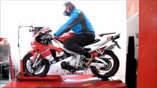 YAMAHA YZF R1 1999 DYNO RUN 141  Rear Wheel [upl. by Schild]