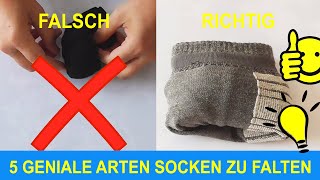 Geniale Tricks Socken falten einfach gemacht  Wie Du Socken platzsparend zusammenlegen kannst [upl. by Oirazan]