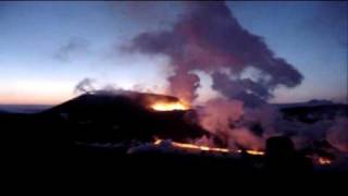 Volcano in Iceland yesterday lava running over the edge [upl. by Josi]