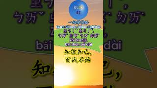 3206 知彼知己百战不殆 怎么读 拼音注音 意思解释一起学熟语 shorts chinese chineseidioms [upl. by Udelle856]
