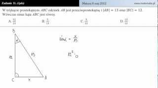 Zadanie 11  Matura z matematyki 8 maj 2012 [upl. by Ciri]