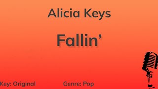 Fallin  Alicia Keys Piano Karaoke [upl. by Aidnyl]