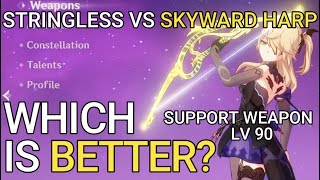 Fischl support build LV 90 STRINGLESS VS LV 90 SKYWARD HARP Best support weapon [upl. by Mohamed]