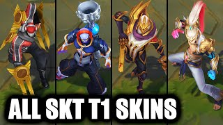 All NEW and OLD SKT T1 Skins Spotlight League of Legends [upl. by Joey]