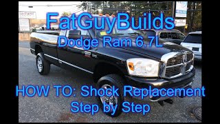 How To Dodge Ram 2500 2wd Front amp Rear Shock Replacement StepbyStep Fat Guy Builds [upl. by Sybley476]