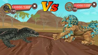 wildcraft Megalania komdo dragon New boss Vs Foo dog 😲 who is powerful 🤔 [upl. by Puklich135]