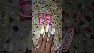 WoW Cute colourful Nails and very tasty pink Milky Heart 💕💕 [upl. by Ethelinda]