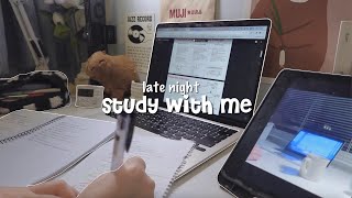 🌙 study with me late night  calm piano music  1 hour [upl. by Enitsud898]