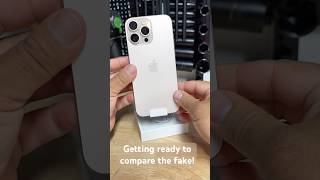 Getting ready to compare the fake vs real iPhone 16 Pro Max 2024 iphone16promax goophone [upl. by Aldon]