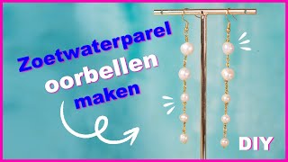 Oorbellen van Zoetwaterparels met Jasseron Ketting en IJzerdraad [upl. by Eelah]