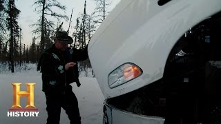 Ice Road Truckers Alex Gets in an Accident S9 E10  History [upl. by Nilrak]