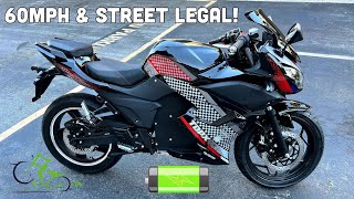 Fly Ebike Electric Motorcycle  3000 amp Street Legal  72V 45ah  3000W  No License Needed [upl. by Nazay93]