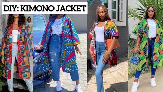 How to Cut and Sew a Simple Kimono Jacket Beginners Friendly Tutorial [upl. by Uphemia]