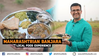 Unseen Maharashtrian Banjara Local Food Experience in Yavatmal l Lapad Roti  Solai  Mutton Curry [upl. by Euqinor]