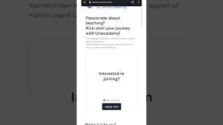 Unacademy Educator Internship 🔥shorts workfromhome [upl. by Jorry140]