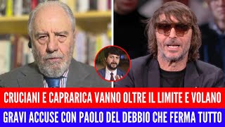 quotSEI UNA PERSONA VIOLENTA E AGGRESSIVAquot CRUCIANI FA IL PAZZO IN STUDIO E CAPRARICA LO INSULTA [upl. by Anema]