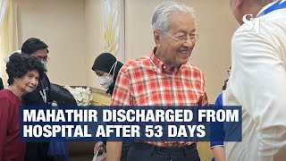 Malaysia Mahathir discharged from hospital after 53 days [upl. by Nannoc443]