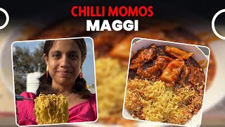 Chilli 🌶 MOMO Maggi Recipe 🔥🔥🔥  30 Days Maggi Challenge  Day 5  So Saute [upl. by Schaffer686]