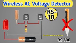 How to make Ac tester  Diy Ac line detector  Voltage detector  Circuit  Bc547  Electronic [upl. by Jak]