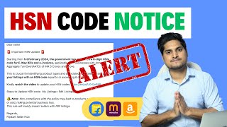 New HSN Code rule by GOVT for Ecommerce Sellers🚨 [upl. by Sura]