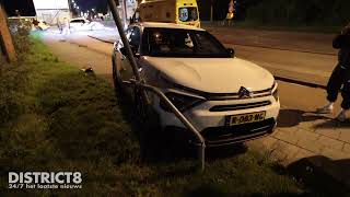 Bestuurder raakt onwel en rijdt tegen verkeersbord aan Venestraat Leidschendam [upl. by Elleb470]