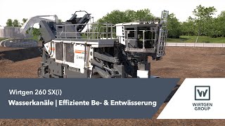 Wirtgen Cross Application Miner 260 SXi  Schneiden von Wasserkanälen zur Be und Entwässerung [upl. by Griffy]