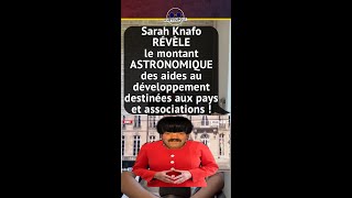 SARAH KNAFO RÉVÈLE LE MONTANT ASTRONOMIQUE DES AIDES AU DÉVELOPPEMENT DESTINÉES AUX PAYS ET ASSOCIA [upl. by Ahcsatan]