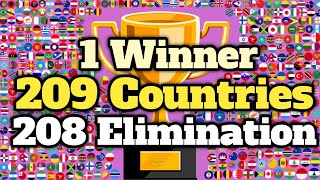 209 Countries amp 208 Elimination Marble Race Tournament in Algodoo  World Marble Race [upl. by Harilda773]