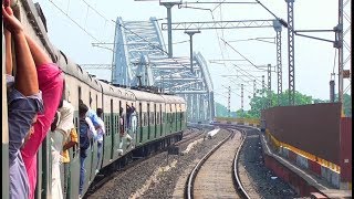 Crossing the Giant  Sampreeti Bridge  On board BandelNaihati EMU from Hooghly Ghat to Garifa [upl. by Ardnnaed]