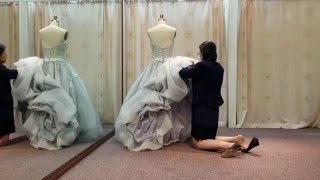 Bustle princess wedding dress  traditional french bustle [upl. by Rimidalb]