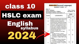 class 10 HSLC 2024 English syllabus with pdf SEBA board [upl. by Irmina1]