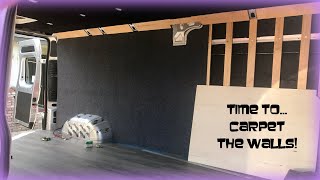 DIY Van Build – Promaster 2500 159WB – Installing Carpet to Walls – Part 8 [upl. by Anil]