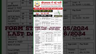 BSF Group B amp C Recruitment 2024 Bsf tradesman form fill up date 2024 [upl. by Calabresi862]