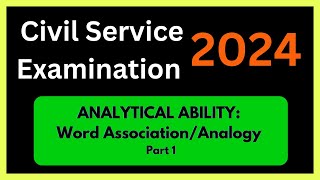 2024 CIVIL SERVICE EXAM l Analytical Ability Word Association Mock Test Part 1 [upl. by Adnohsad]