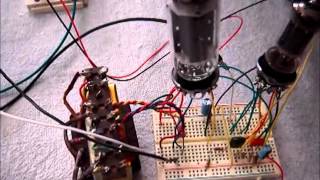 Tube amplifier on breadboard SE 6BQ5 12AX7 [upl. by Dulcie]