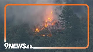 SKY9 over wildfire burning southwest of Denver [upl. by Eus]