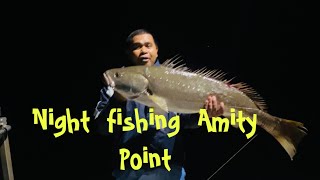 Giant Mulloway Night Fishing at Amity Point  Enas Oz Life [upl. by Kellby]