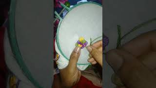 Back stitch embroidery handembroidery youtubeshorts flowers art [upl. by Nels]