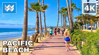 4K Pacific Beach PB in San Diego California USA  Walking Tour Vlog amp Vacation Travel Guide 🎧 [upl. by Ainafets]