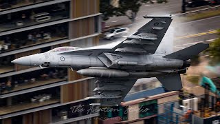 Riverfire 2022  RAAF FA18 Super Hornets flying through Brisbane CBD [upl. by Carmelle]