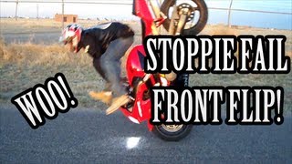 Front Flip Stoppie Fail Motorcycle Crashes  Honda CBR [upl. by Erbe]