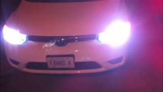 8000K HID Lights Conversion Kit 55W on a Honda Civic [upl. by Geoffry]