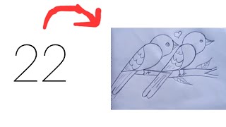 easy bird drawing from 2222 couple of bird drawing  bird drawing couple [upl. by Aniretak]