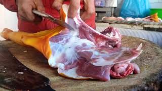 Mutton cutting skills in Nepali pieces 😋 mutton full cutting shops in Nepal [upl. by Tansey]