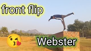 how to running Webster front flip easy trick tutorial [upl. by Enilkcaj]