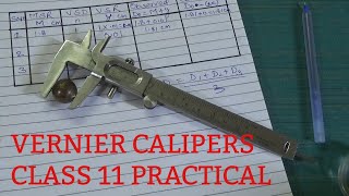 Vernier calipers class 11 physics practical [upl. by Anwahsit]